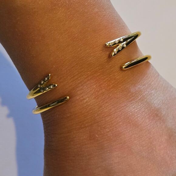 NWT Michelle Campbell Cuff Bracelet Set 14K Gold Plated Talon Fairy Boho - Picture 5 of 5